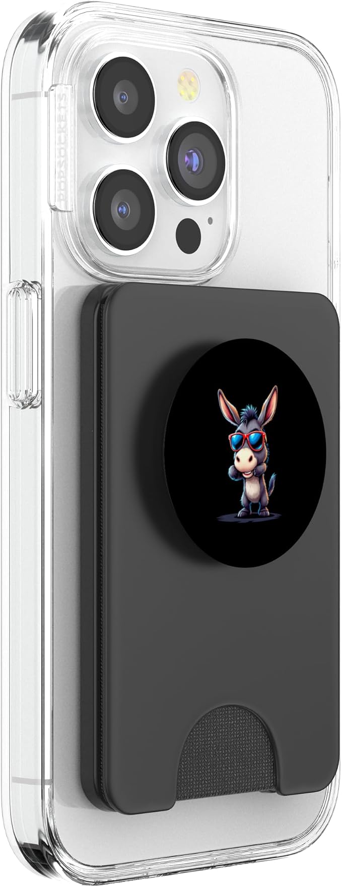 Funny donkey cartoon PopSockets PopWallet for MagSafe