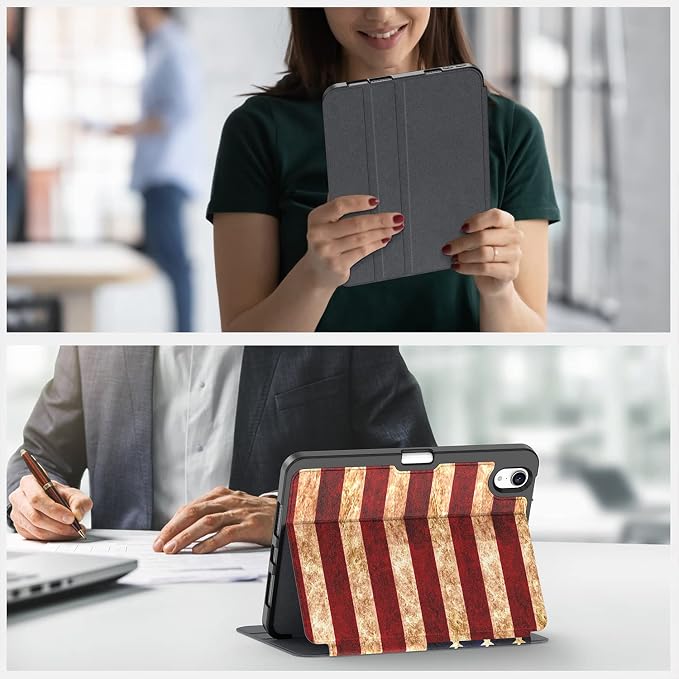 Case for iPad mini 7 (A17 Pro) 2024/Mini 6 2021 8.3-Book Black | Slim Lightweight Folio Stand Case Auto Wake/Sleep Soft TPU Back Cover with Pencil Holder for iPad mini 7th/6th Generation