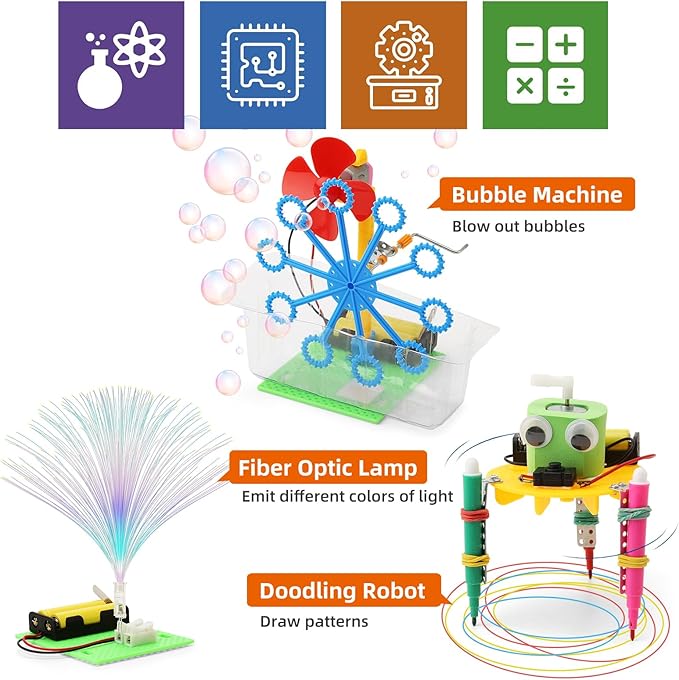 STEM Robotics Kits for Kids Science Kits Ages 8-10 8-12, Build A Engineering Robot Building Toys Science Experiments Projects, STEM Toys Activities for Boys Girls Age 8-12