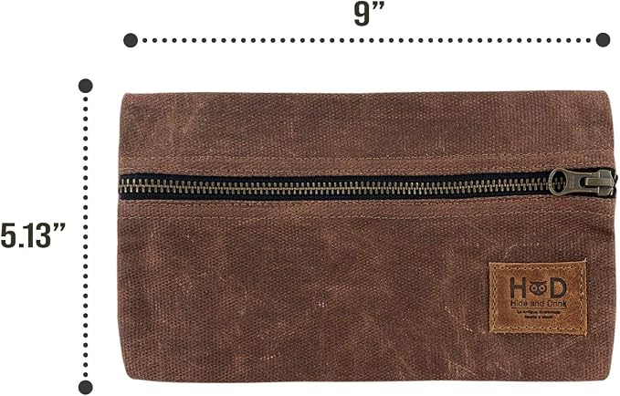 Hide &amp Drink All Purpose Utility &amp Charger Case for MacBook iPad &amp Laptop Handmade from Waxed Canvas (Charcoal Black)