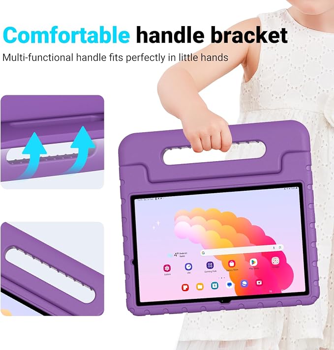 Kids Case for Samsung Galaxy Tab A11+A9+ Shockproof StandBlack | Shockproof EVA MaterialDesigned for Samsung Galaxy Tab A11 Plus 2025/A9 Plus 2023 11 TabletAdjustable handle stand