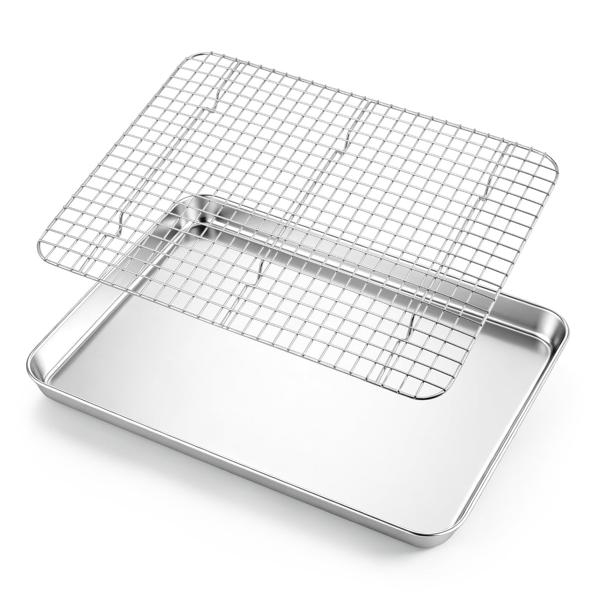 TeamFar Stainless Steel Baking Sheet with Wire Rack Set, 16"x 12"x 1"