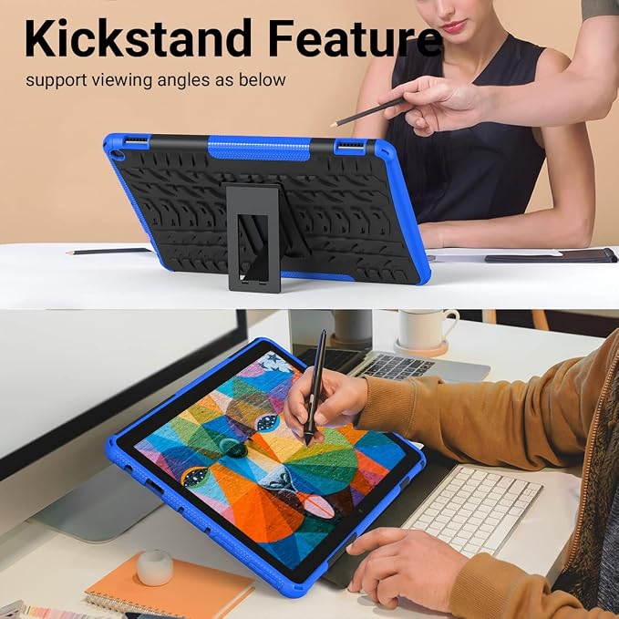 for 2023 Release Tablet Flre HD 10 &amp HD 10 Plus Case | 13th Generation Heavy Duty Dual Layer Shockproof Impact Resistance Protective Case with Kickstand for Kids