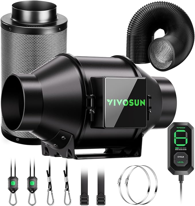 VIVOSUN Smart Air Filtration G4 Kit 4", AeroZesh G4 Inline Duct Fan