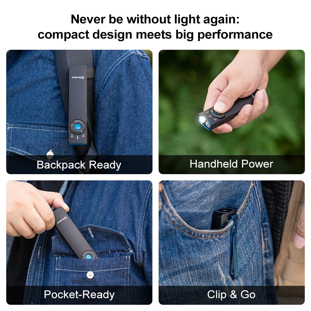 OLIGHT Arkfeld Pro Rechargeable EDC Flat Flashlight, Black CW