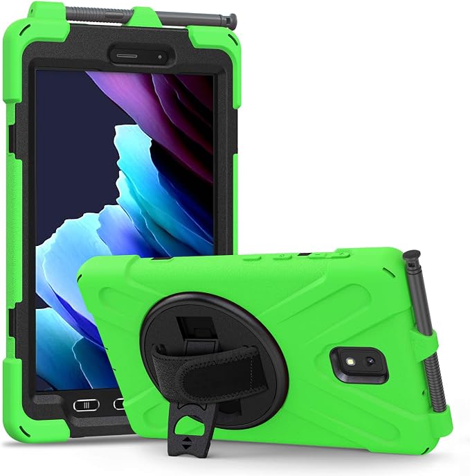 Samsung Galaxy Tab Active3/Active5 8.0 Case with 360 Stand Handle Hand Strap &amp Shoulder Strap for Samsung Galaxy Tab Active5 8 2024 Active3 8 2020 SM-X300/X307/T570/T577 (Black)