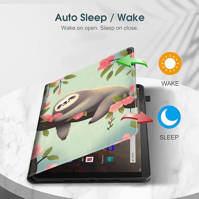 Case for All-New Amazon Fire HD 10 and 10 Plus Tablet (13th/11th Generation 2023/2021 Release) 10.1 - Slim Fit Standing Cover with Auto Sleep/Wake，Wolf