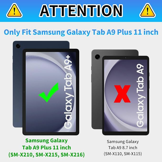 Case for Samsung Galaxy Tab A9 Plus 2023/A11 Plus 2025 11 inch Lightweight Protective PU Leather Smart Stand Cover with Auto Wake Sleep Tablet Case Cover - American Flag &amp Fish