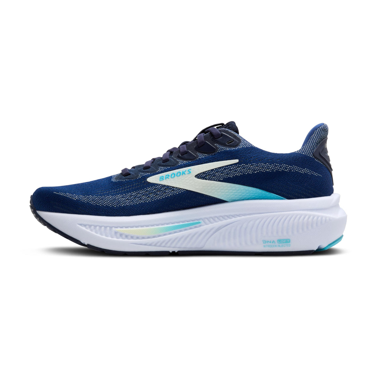 Brooks Women’s Ghost 17 Neutral Running Shoe - Navy/Green/Turquoise - 9.5 Medium