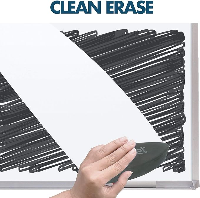 Quartet Porcelain Whiteboard, Magnetic Dry Erase White Board, 48"W x 36"H, Aluminum Frame (PPA304)