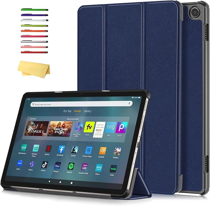 Slim Case for Amazon Fire Max 11 Tablet (13th Generation 2023 Release) Trifold Lightweight Hard Shell PU Leather Stand Folio Protective Cover with Auto Wake/Sleep Colored Graffiti Doodle