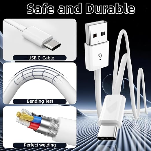USB A to USB C Cable2 Pack [3FT+6FT] Carplay Cord for iPhone17/16/15 | USB A to USB C Cable2 Pack [3FT+6FT] Carplay Fast Charging Cord for iPhone17/16/15/iPad Pro/MacBook/Samsung GalaxyS26/25