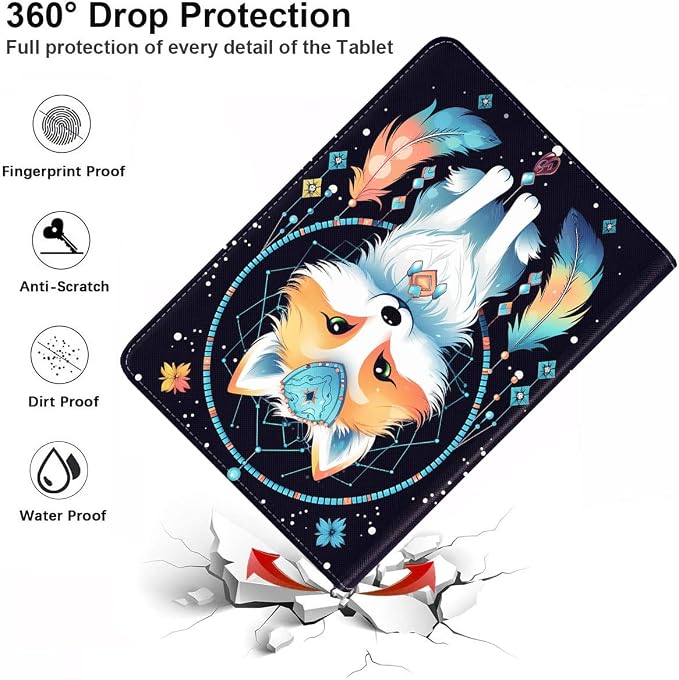 Case for Samsung Galaxy Tab S10 Lite/ S10 FE/ S9 FE 5G 10.9 Inch/ S9 11 Inch - Slim PU Leather Folding Stand Folio Cover with Auto Sleep/Wake - African American Girl