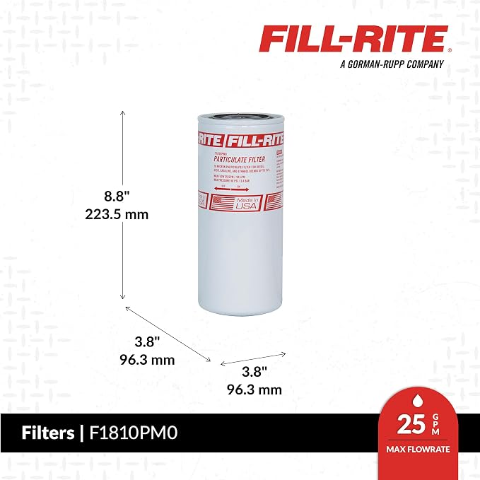 Fill-Rite F1810PM0 3/4" 18 GPM 10 Micron Particulate Spin-On Fuel Filter
