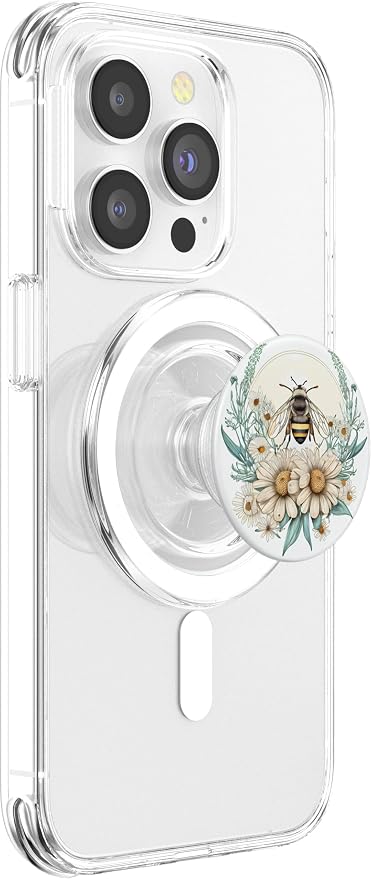 Bee Honeybee Daisy Flowers PopSockets Adhesive PopGrip