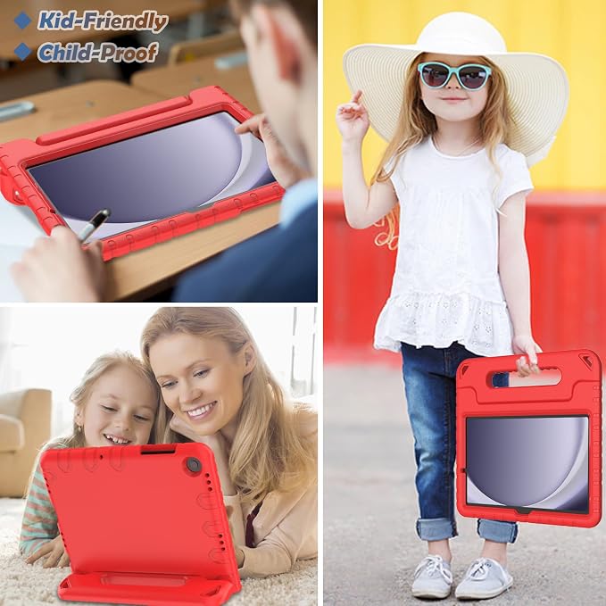 LTROP Shockproof Lightweight Convertible Handle Stand Case for Samsung Galaxy Tab A11 Plus 2025 / A9 Plus 11 Inch 2023 with Built-in Screen Protector Galaxy Tab A11+ / A9+ Case for Kids Black