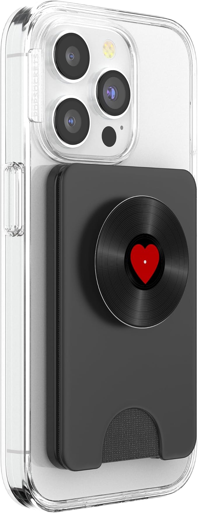 Retro Vinyl Record Red Heart Music Lover PopSockets Adhesive PopGrip