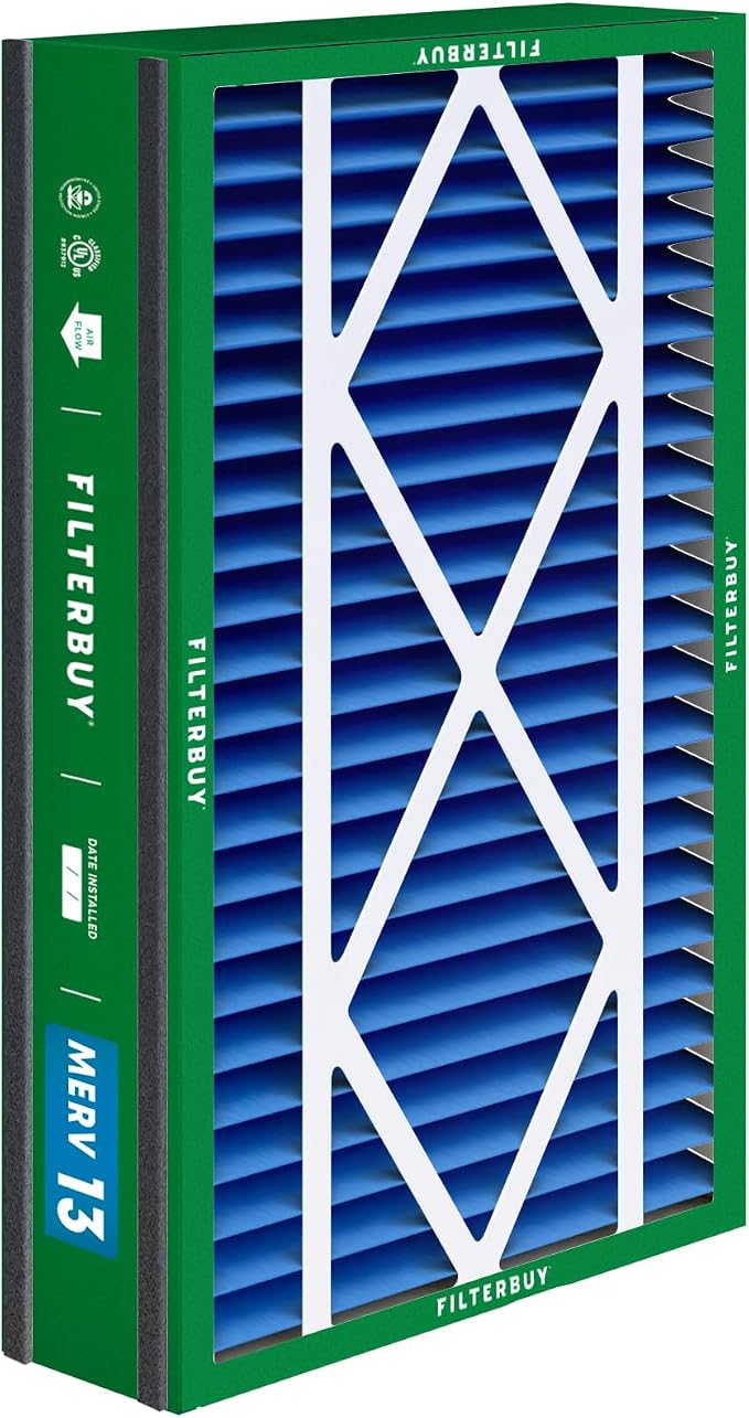 Filterbuy 16x25x3 Air Filter MERV 13 Optimal Smoke & Allergy Defense,