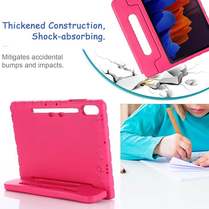 Kids Case for Samsung Galaxy Tab S10 FE Plus 13.1 (2025) Techcircle Handle Stand Light EVA Foam Bumper Protective Rugged Drop Protection Child Proof Cover Black