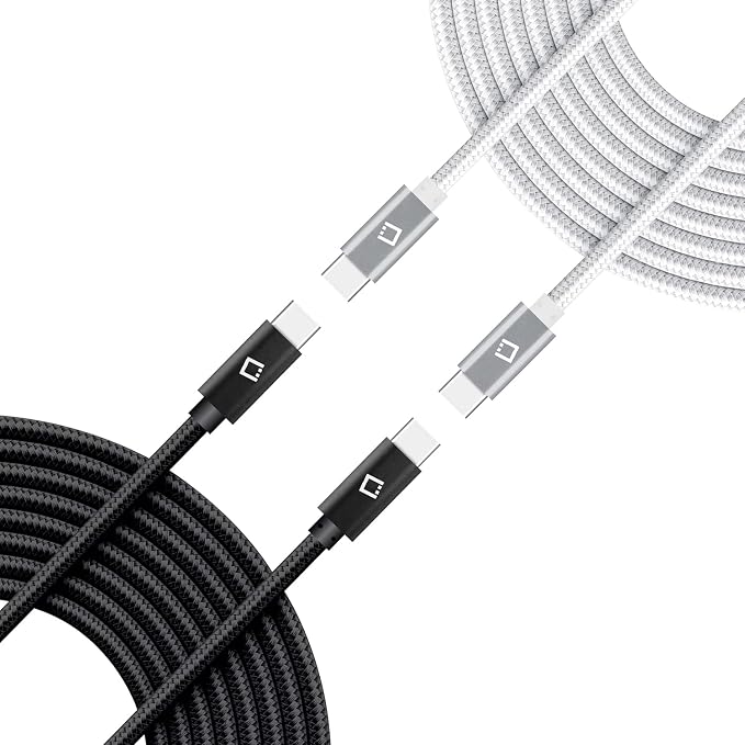 Dual USB-C/PD 60W Fast Charging Cord Compatible with Xiaomi Redmi Note 11 4G Plus 5Gbps Data Transfer for Power Delivery Hi Capacity Charging (White)