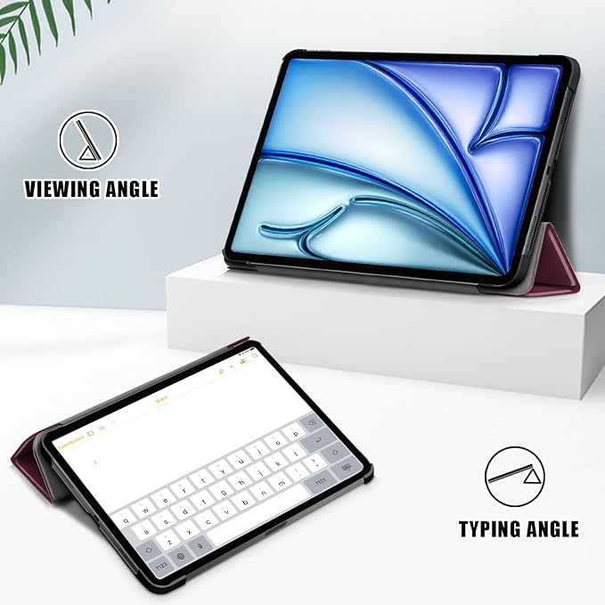for iPad (A16) 11th Generation 11 inch 2025 &amp iPad 10th Generation Case 10.9 2022 with Stand [Auto Sleep/Wake] Smart PU Leather &amp Hard Bumper Shockproof Tri-fold Cover Almond Tree Flower