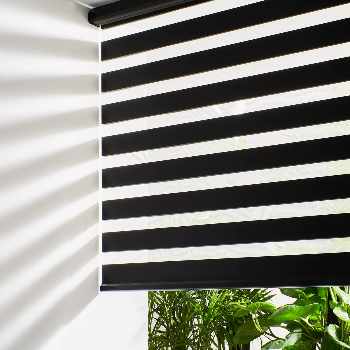 Persilux Cordless Zebra Blinds for Windows Free-Stop Roller Window Shades (39" W X 72" H, Grey) Dual Layer Light Control for Day and Night, Light Filtering Sheer Shades for Home, Easy to Install
