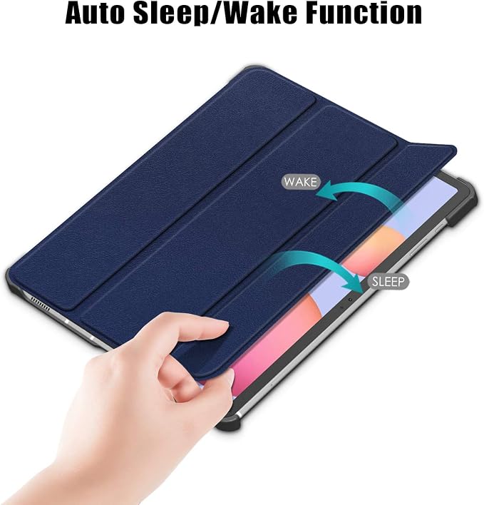 Case for Samsung Galaxy Tab S8 Plus 12.4 2022/S7 FE 2021/S7 Plus 2020 (SM-X800/X806/T730/T733/T736/T738/T970/T975/T976) Lightweight Tri-Fold Stand Thin Cover Auto Wake/Sleep Almond Blossom