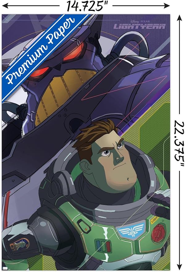 Trends International Disney Pixar Lightyear - Buzz and Zurg Wall Poster, 14.725" x 22.375", Premium Poster & Mount Bundle