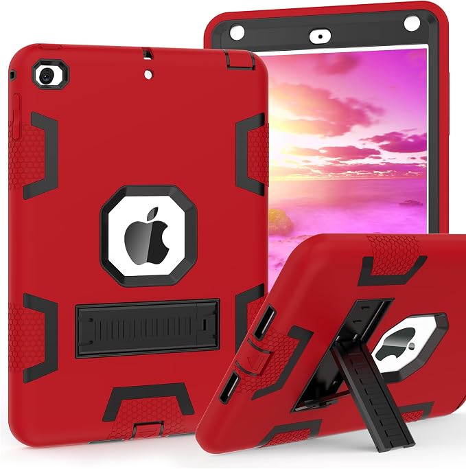 CCMAO iPad mini 5 Case 2019 iPad mini 4 Case 2015 Heavy Duty Shockproof Hybrid Protective Cover for iPad mini 5th/4th Generation 7.9 inch Purple+Green