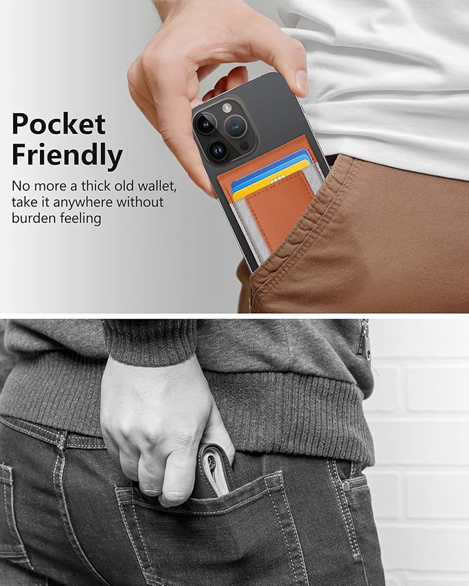 ExtreLife 2-in-1 Magsafe Wallet Adjustable Stand Open ID Window Magnetic Wallet for iPhone 17/16/15/14 Pro Max/14 Pro/14 Plus/13/12 Series 9 Cards Holder Vegan Leather Black