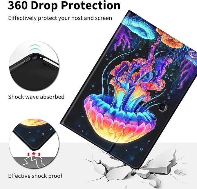 Case for Microsoft Surface Go 4/3/2/1 (2023/2021/2020/2018)-Slim PU Leather Lightweight Adjustable Stand Smart CoverAmerican Flag