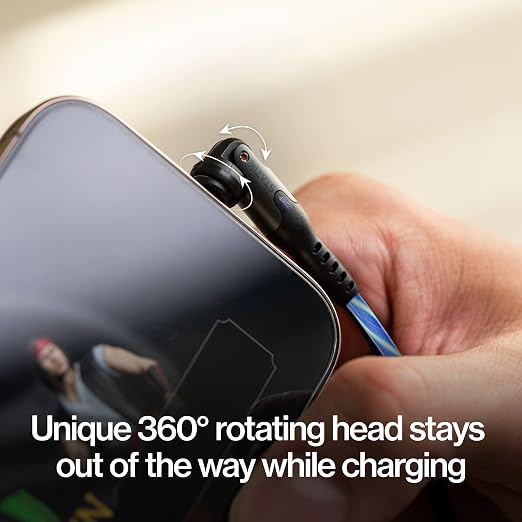 Statik 360 Pro Magnetic Charging Cable - Type C Charger Fast Charging 3 in 1 USB C to USB C Cable Micro USB &amp iProduct Tips USB A Adapter Fits All Devices - 100W Fast Charger Black 10FT/3M