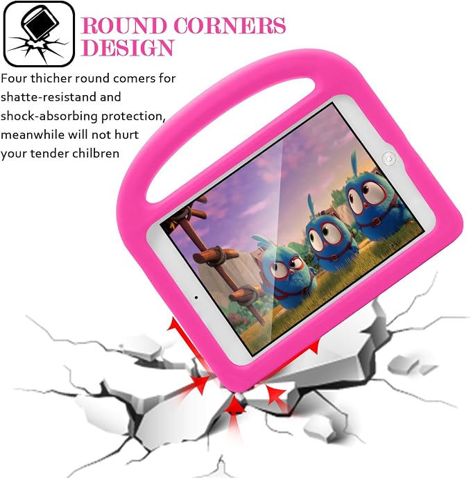 Kids Case for iPad 6th/5th Generation iPad 9.7 inch 2018/2017 and iPad Air 1/Air 2 Case with Handle/Kickstand EVA Foam Shockproof Stand Cover for iPad Air 1st/2nd Gen/iPad Pro 9.7Black Bird