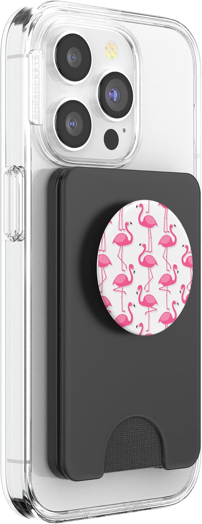 Pink Flamingo Flamenco Party White Background PopSockets Adhesive PopGrip