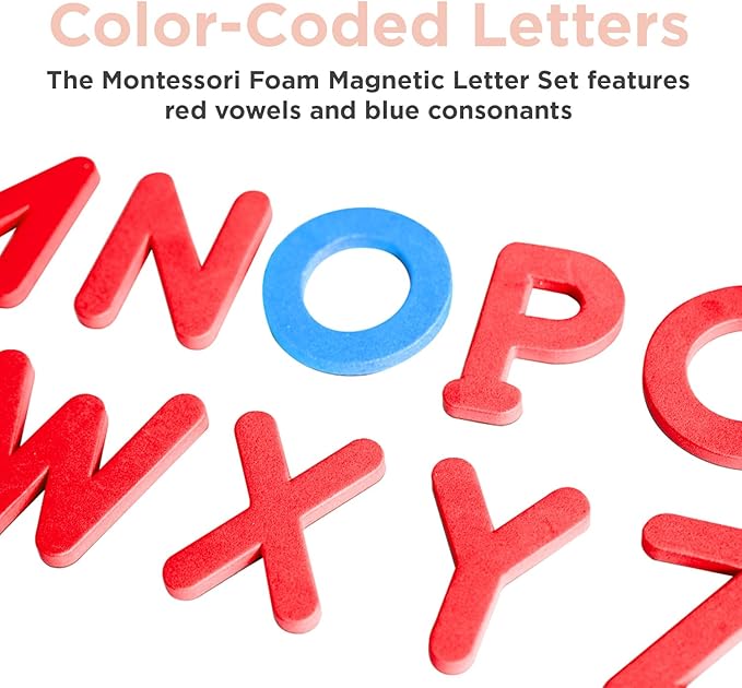 Magnetic Foam Letters for Kids - Classroom Alphabet Letters Kit 284 Pcs with CVC Cards - Montessori ABC Board Magnets