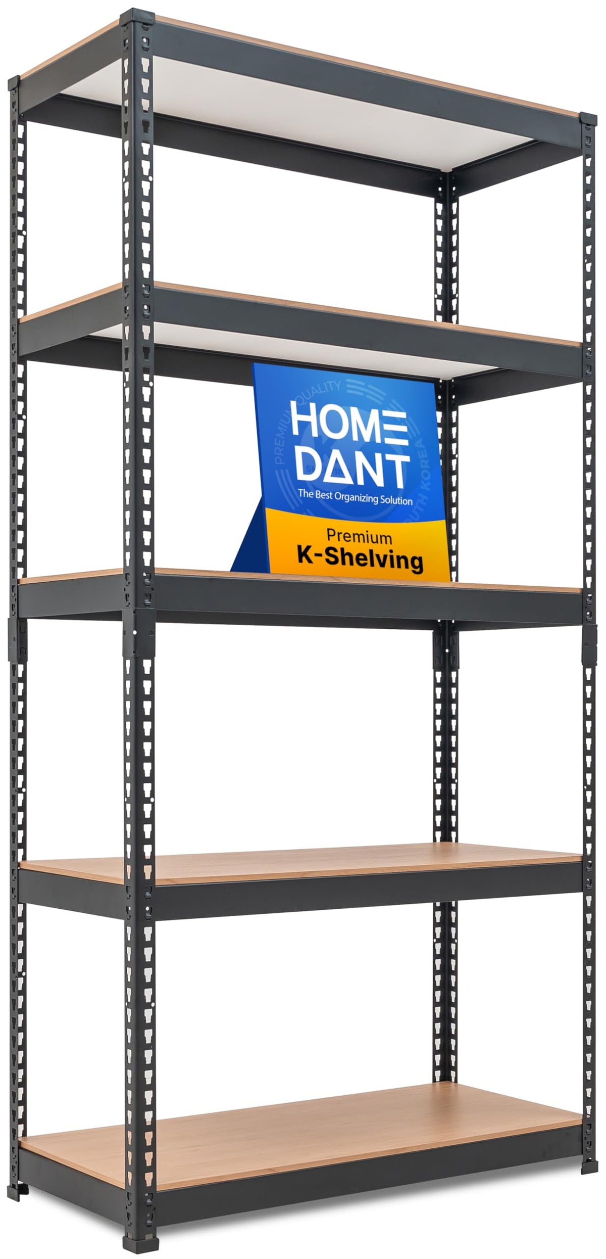 HOMEDANT White 28" W 5 Tier Storage Shelves Garage Shelving Unit Metal