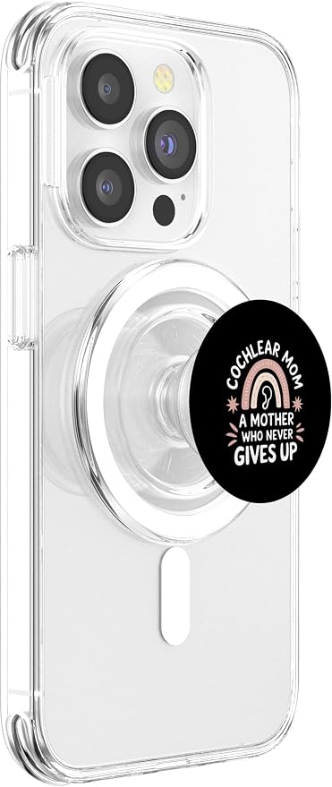 Cochlear Implant Awareness Cochlear Implant Mom PopSockets PopWallet for MagSafe