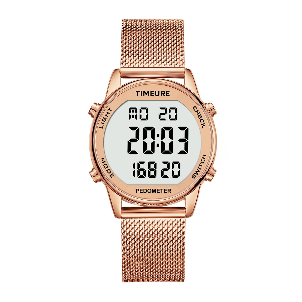 TIMEURE Pedometer Watch for Women, Step Counter Watch, No App or Charging
