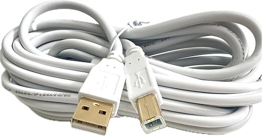 White 15 FT Long High Speed USB 2.0 Cable Compatible with Samson Carbon 49