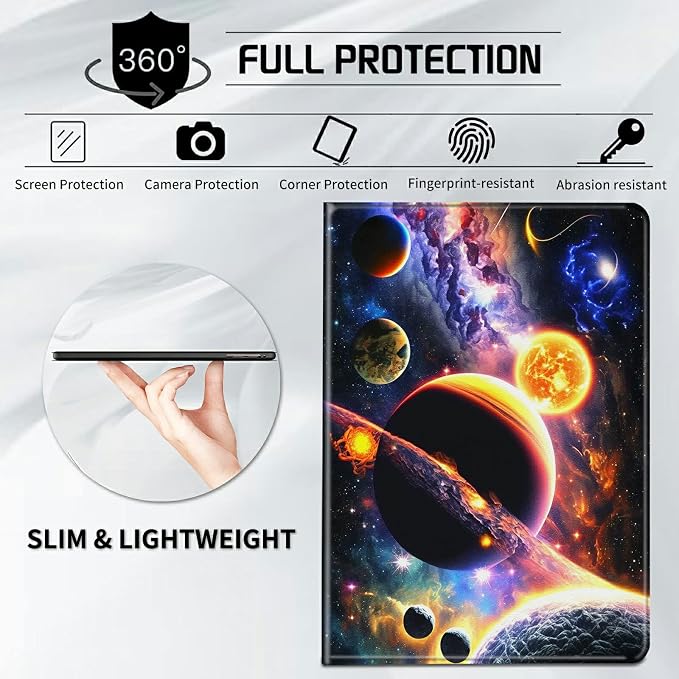 Case for Samsung Galaxy Tab A9 Plus 2023/A11 Plus 2025 11 inch Lightweight Protective PU Leather Smart Stand Cover with Auto Wake Sleep Tablet Case Cover - American Flag &amp Fish