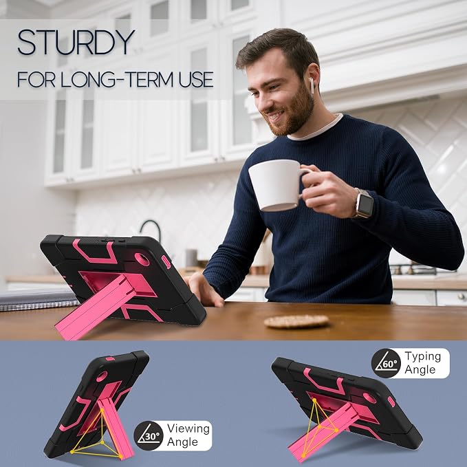 case for Galaxy Tab A9 8.7 2023 Case Hard PC Soft Silicone Kickstand Rugged Heavy Duty High Impact Protective Case for Samsung Galaxy Tab A9 8.7 Inch 2023 SM-X110 SM-X115 Black