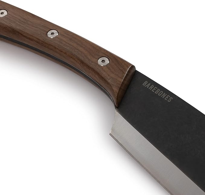 Barebones Japanese NATA Hatchet - 7-Inch Stainless Steel Machete – Durable Full Tang Design with Walnut Handle and Canvas Sheath – Perfect for Medium to Heavy-Duty Chopping, Splitting and Cutting