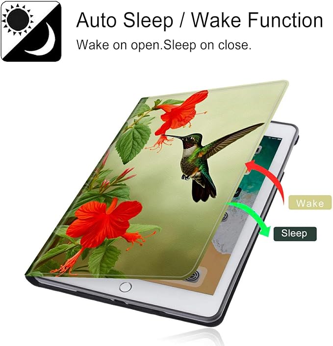 for Microsoft Surface GO 3/GO 2 Case with Adjustable Stand &amp Auto Wake/Sleep PU Leather Slim Smart Protect Cover - African Women Red Hair