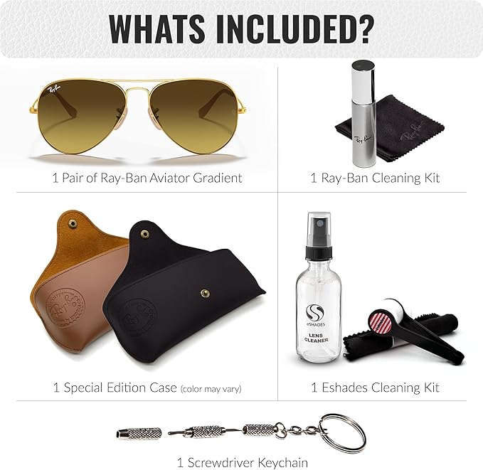 Ray-Ban RB3025 AVIATOR GRADIENT Pilot Shaped Sunglasses for Men & Women with Official RAYBAN Eyewear Kit