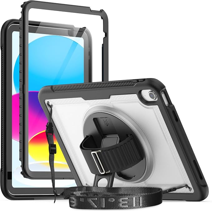 Case Compatible with iPad (A16) 11th 2025/10th Gen 2022 | Built-in Screen Protector Pen Holder Heavy Duty Shockproof Rugged Protective Case W/Handle Shoulder Strap