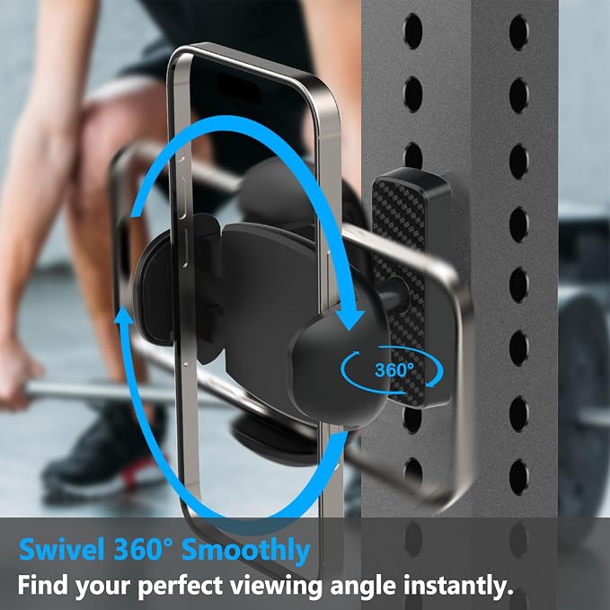 TONDA Gym Magnetic Phone Holder【Strong Magnets】 360 Adjustable Magnetic Phone Mount Phone Tripod Holder Gym Accessories for Women Men Workout Essentials for 4-7 Smartphones