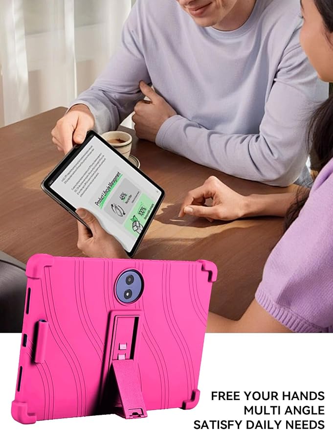 Silicone Case with Kickstand for TCL Tab A1 Plus 12.2 (Model 9445X) Soft Shockproof Protective Cover Stand Tablet Case (Black)