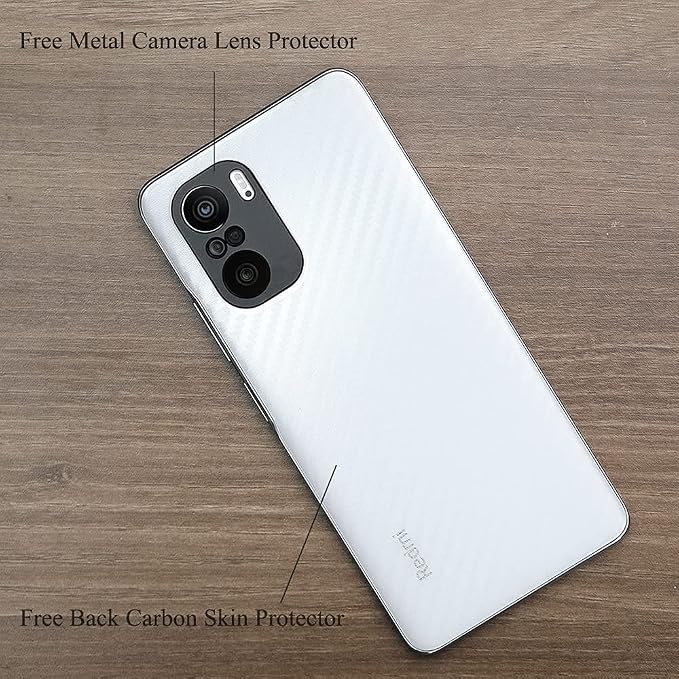 Ibywind Screen Protector For Xiaomi Poco F3/Redmi K40/K40 Prowith 2Pcs Tempered Glass1Pc Camera Lens Protector1Pc Backing Carbon Fiber Film [Fingerprint ReaderEasy to install]