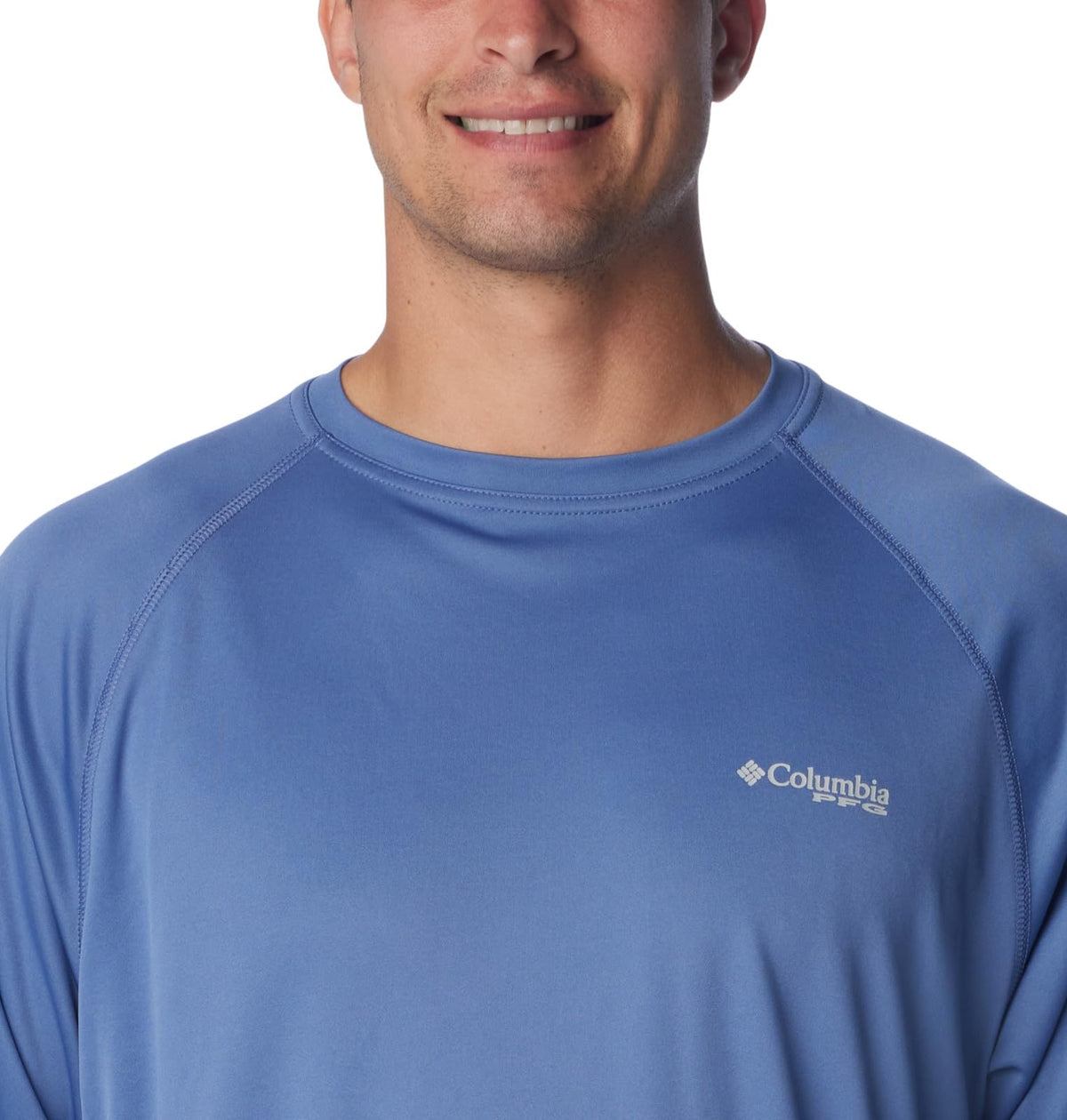 Columbia Men's Terminal Tackle Long Sleeve Shirt, Bluebell/Cool Grey Logo, 3X Big