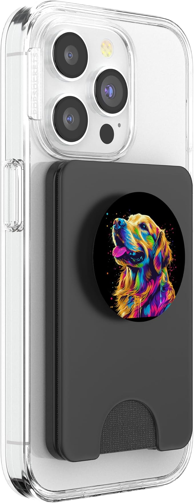 Colorful Pop Art Cute Golden Retriever Dog Portrait PopSockets Adhesive PopGrip